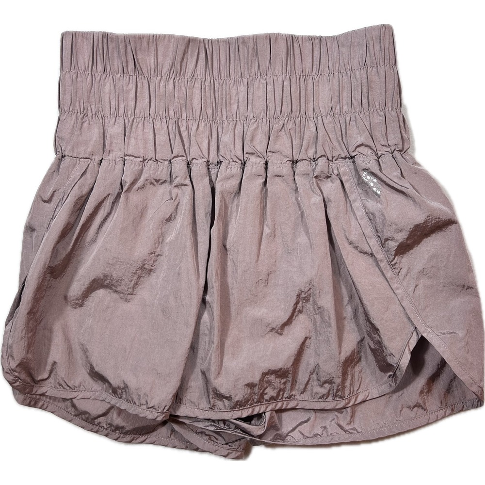 Free People Movement The Way Home Shorts Mauve Smocked High Waist Small